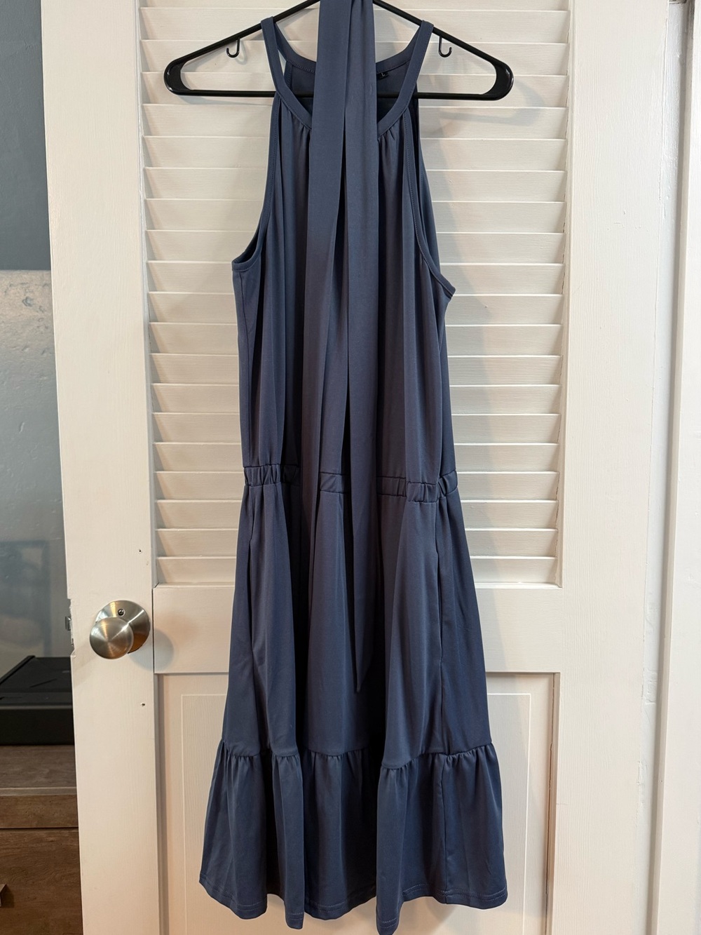 Sleeveless Blue Midi Dress